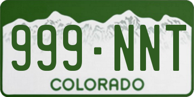 CO license plate 999NNT