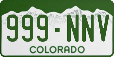 CO license plate 999NNV