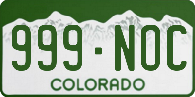 CO license plate 999NOC