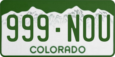 CO license plate 999NOU