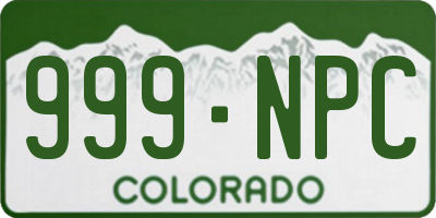 CO license plate 999NPC