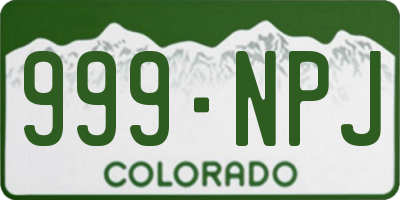 CO license plate 999NPJ