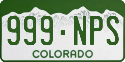 CO license plate 999NPS
