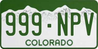 CO license plate 999NPV