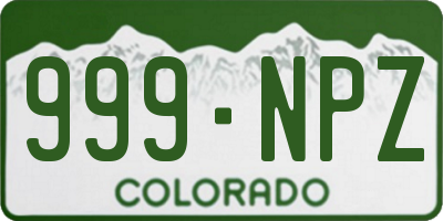 CO license plate 999NPZ