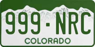 CO license plate 999NRC