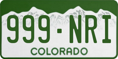 CO license plate 999NRI