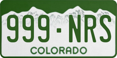 CO license plate 999NRS