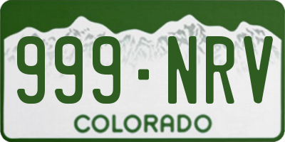 CO license plate 999NRV