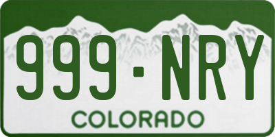 CO license plate 999NRY
