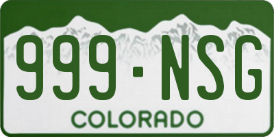 CO license plate 999NSG