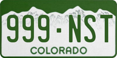 CO license plate 999NST