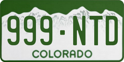 CO license plate 999NTD