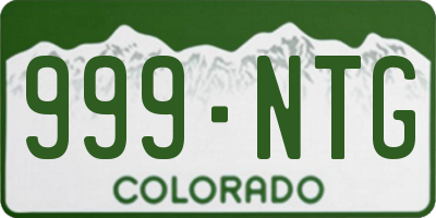 CO license plate 999NTG