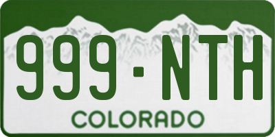 CO license plate 999NTH