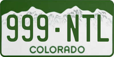 CO license plate 999NTL