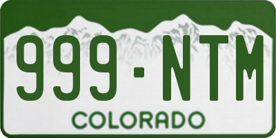 CO license plate 999NTM
