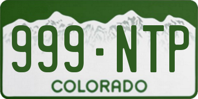 CO license plate 999NTP