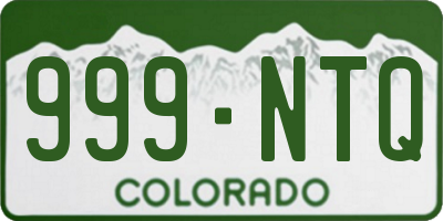 CO license plate 999NTQ
