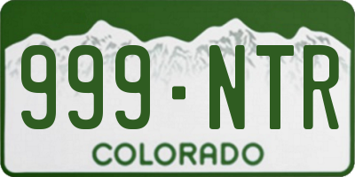 CO license plate 999NTR