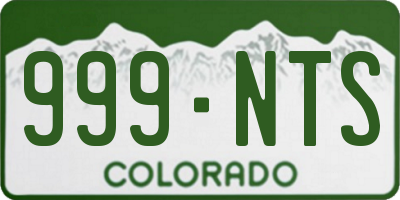 CO license plate 999NTS