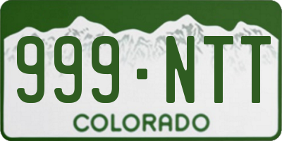 CO license plate 999NTT