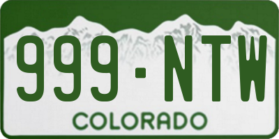 CO license plate 999NTW