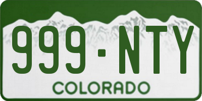 CO license plate 999NTY