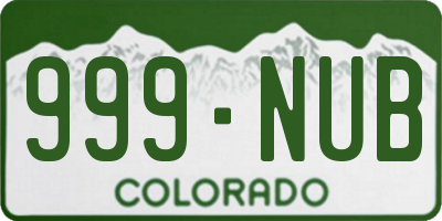 CO license plate 999NUB