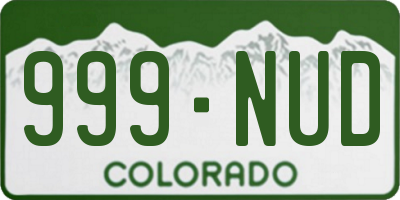 CO license plate 999NUD
