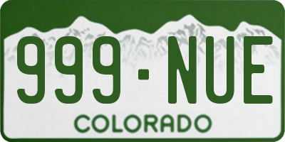 CO license plate 999NUE