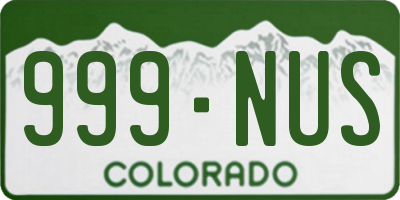 CO license plate 999NUS