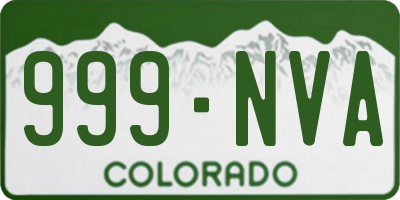 CO license plate 999NVA