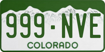 CO license plate 999NVE