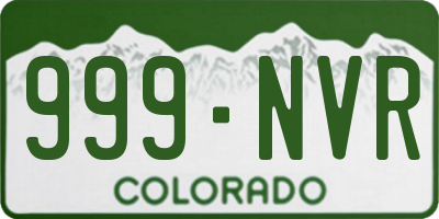 CO license plate 999NVR