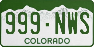 CO license plate 999NWS