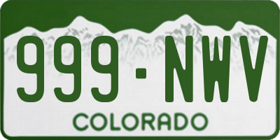 CO license plate 999NWV