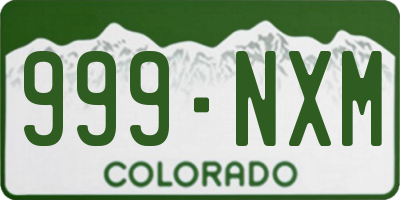 CO license plate 999NXM