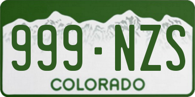 CO license plate 999NZS