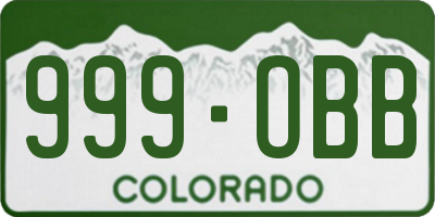 CO license plate 999OBB