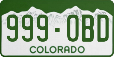 CO license plate 999OBD