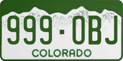 CO license plate 999OBJ
