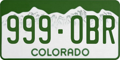 CO license plate 999OBR