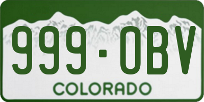 CO license plate 999OBV