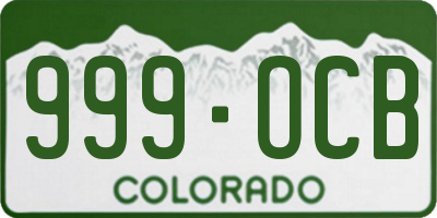 CO license plate 999OCB