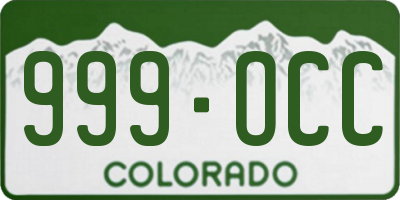 CO license plate 999OCC