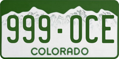CO license plate 999OCE