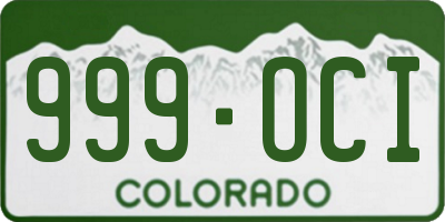 CO license plate 999OCI