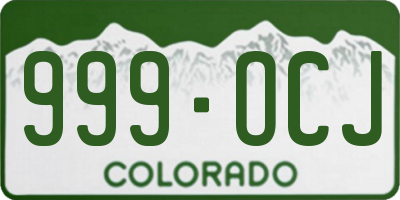 CO license plate 999OCJ