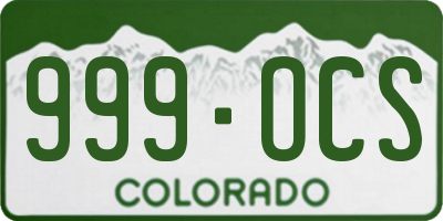 CO license plate 999OCS
